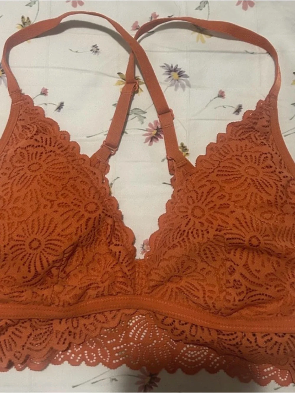 Auden Orange Lace Bralette